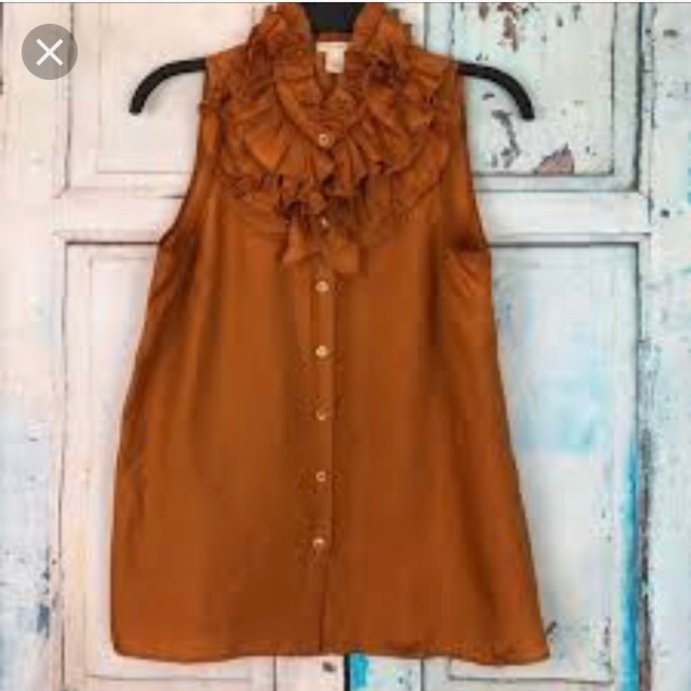 J. Crew Kelsey Ruffle Sleeveless Rudy Top Silk